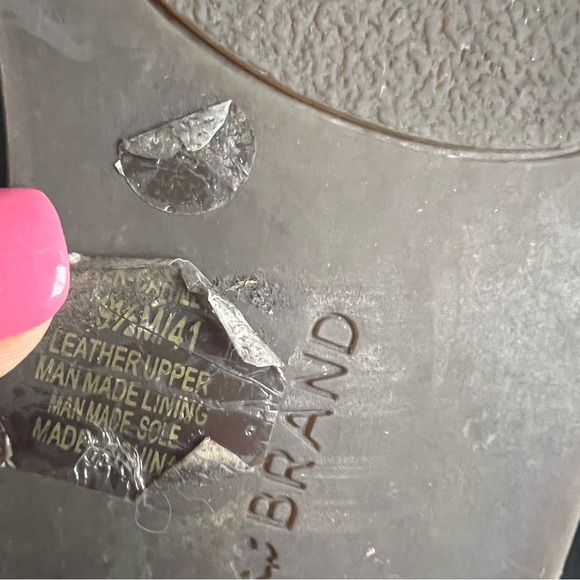 Lucky Brand Cahill Distressed Leather Convertible Loafer Flats Dark Driftwood - Picture 13 of 15